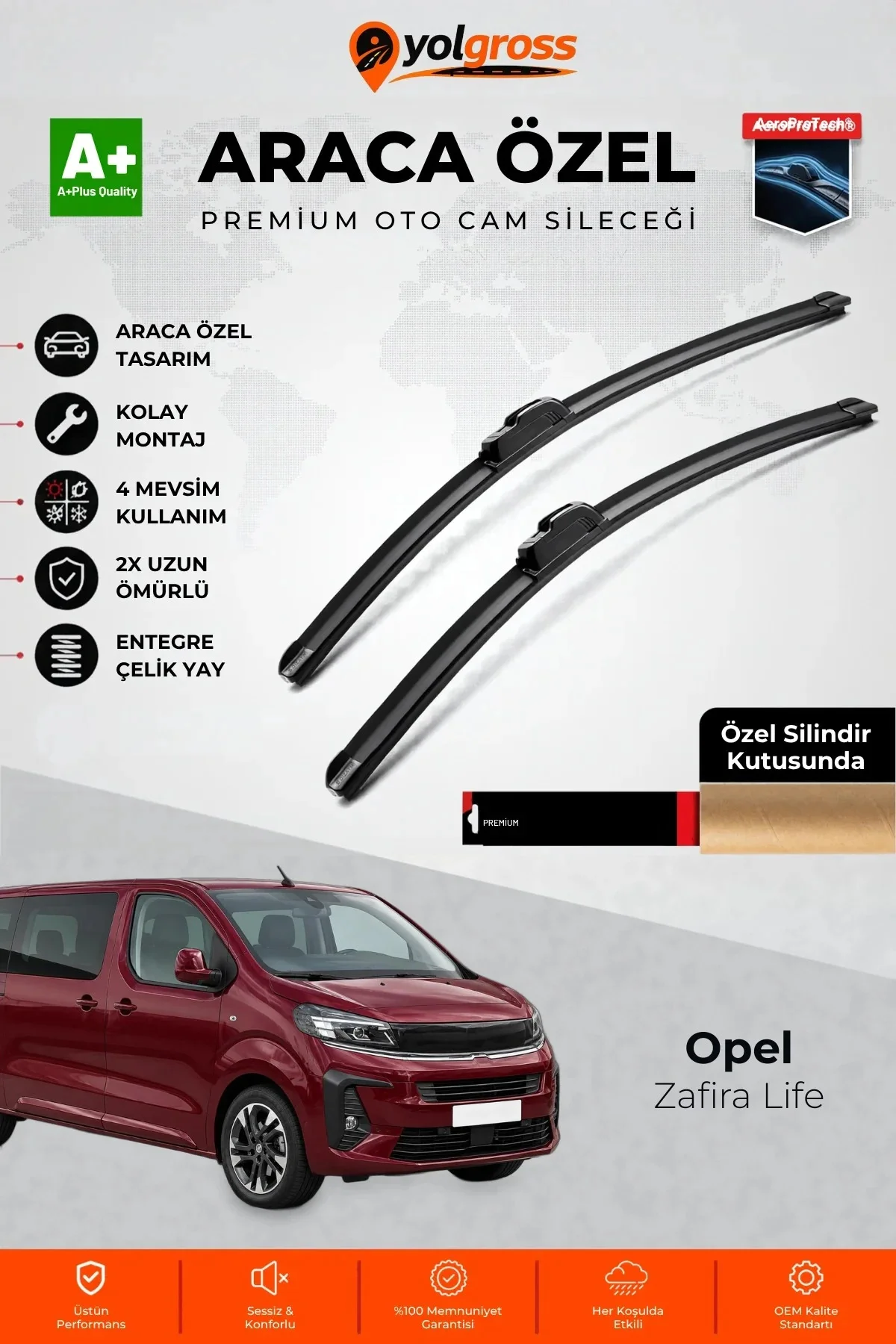 Opel Zafira Life Ön Cam Silecek Seti 2019 Üzeri Premium Araca Özel 65-48 Cm A+ Kalite