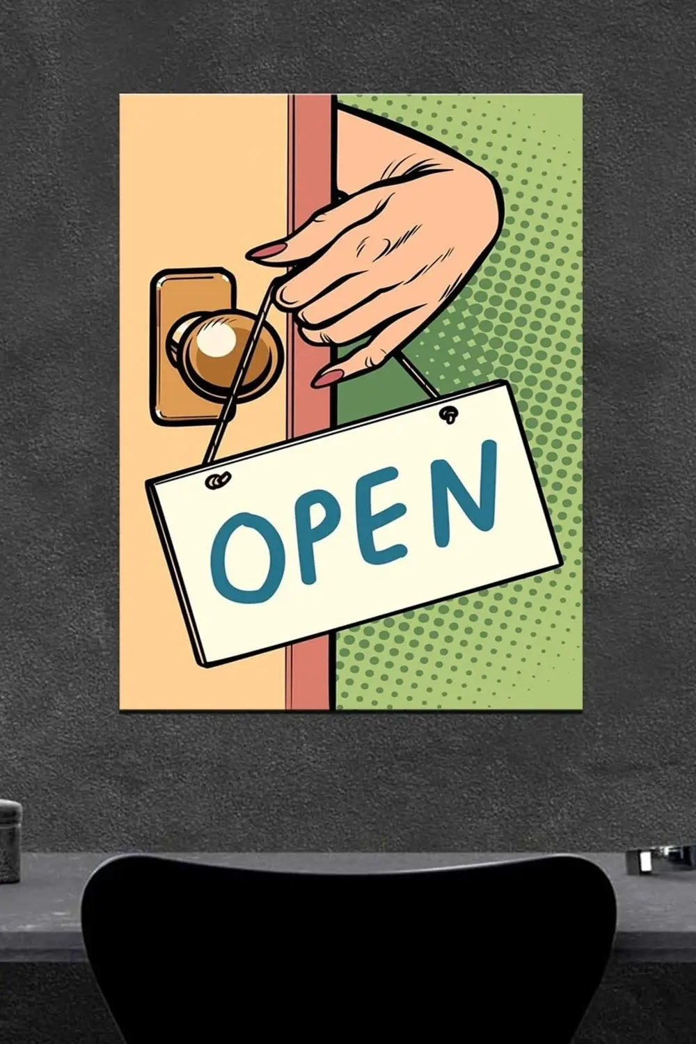 Open Ahşap Poster (27x18)