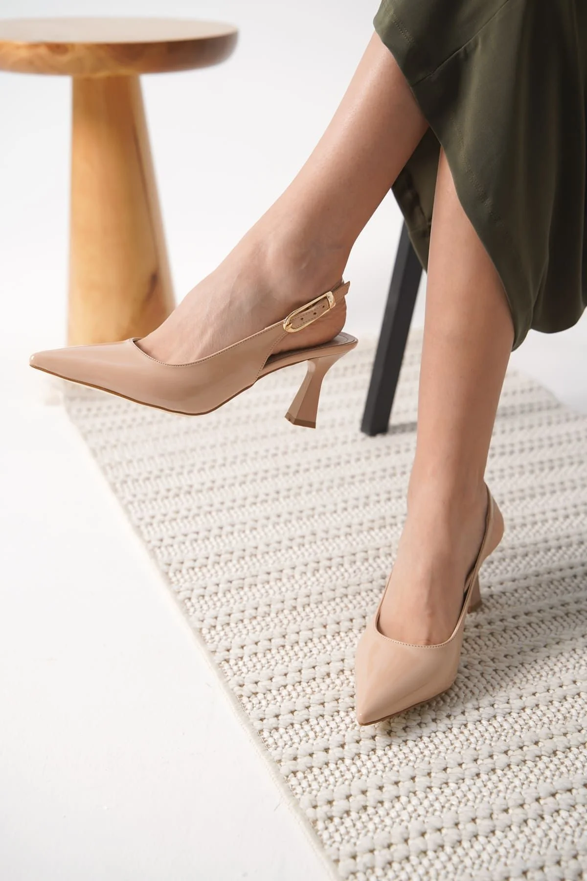 Ophelia Kadın Nude Rugan Topuklu Ayakkabı