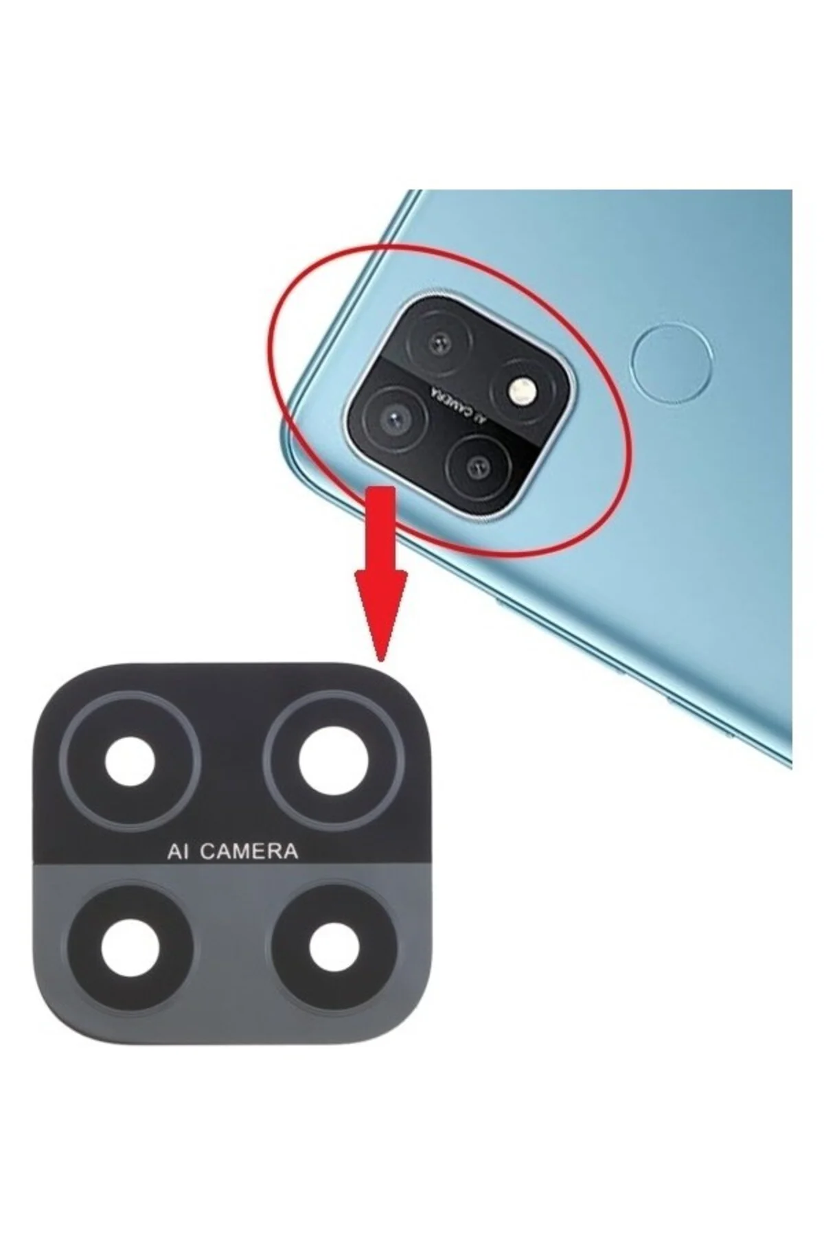 Oppo A15 Arka Kamera Lensi Oppo A15 Arka Kamera Lensi