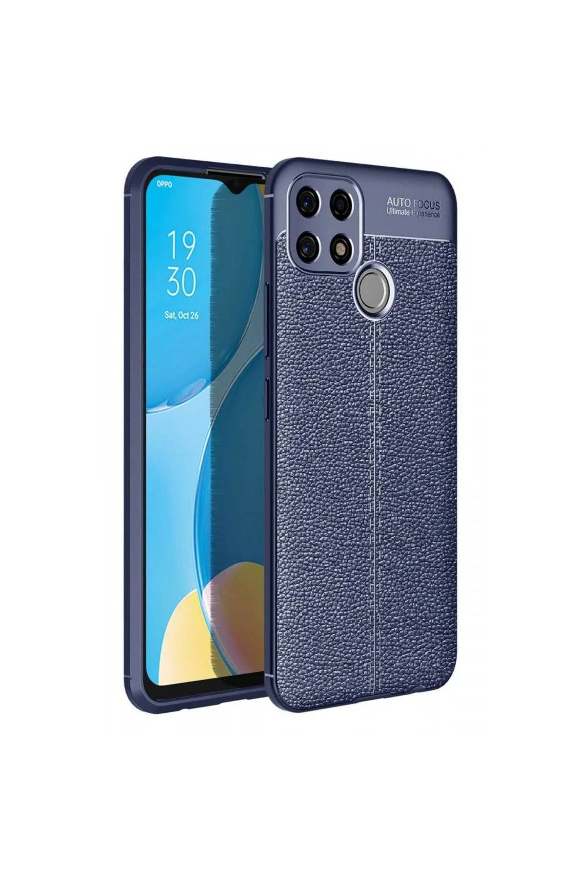 Oppo A15 Deri Görünümlü Silikon Lacivert Oppo A15 Deri Görünümlü Silikon Lacivert
