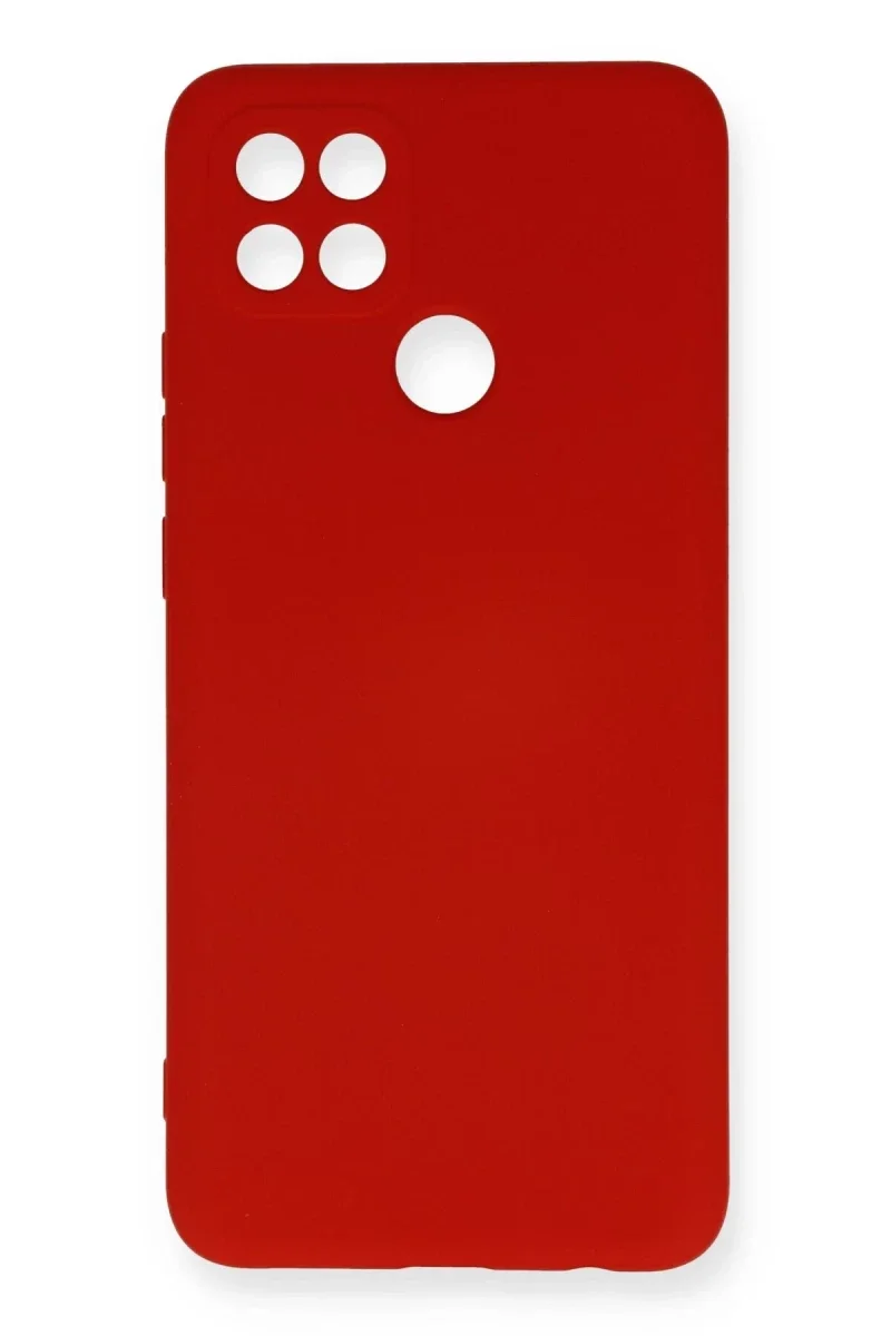 Oppo A15 Kılıf Nano içi Kadife Silikon - Kırmızı