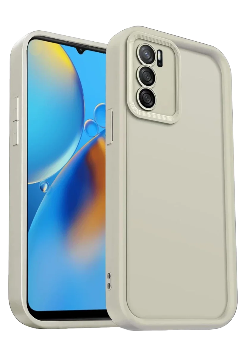 Oppo A16 Kılıf Viera Silikon - Krem Oppo A16 Kılıf Viera Silikon - Krem