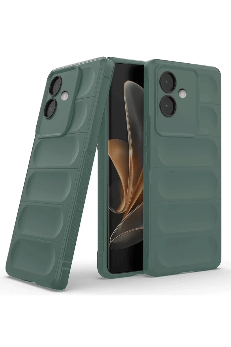 Oppo A3 Kılıf Optimum Silikon - Koyu Yeşil