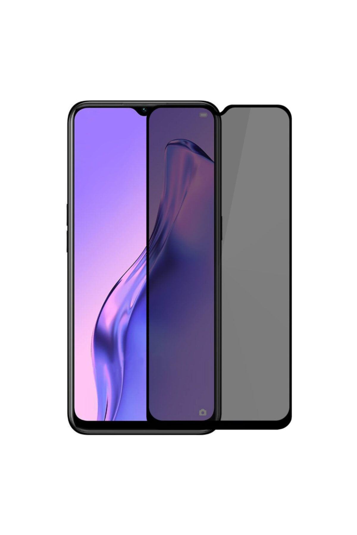 Oppo A31 Siyah Gizlilik Filtreli Privacy Hayalet Ekran Koruyucu Y