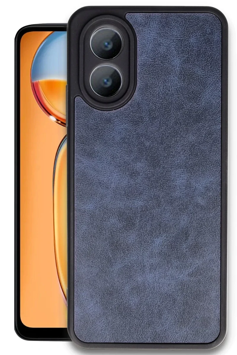 Oppo A38 Kılıf Aras Deri Kapak - Lacivert