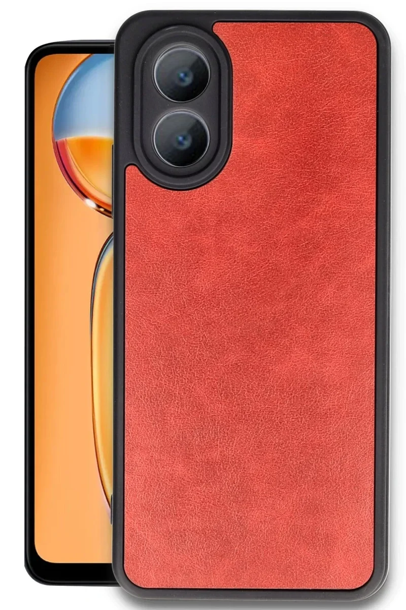 Oppo A38 Kılıf Aras Deri Kapak - Kırmızı Oppo A38 Kılıf Aras Deri Kapak - Kırmızı