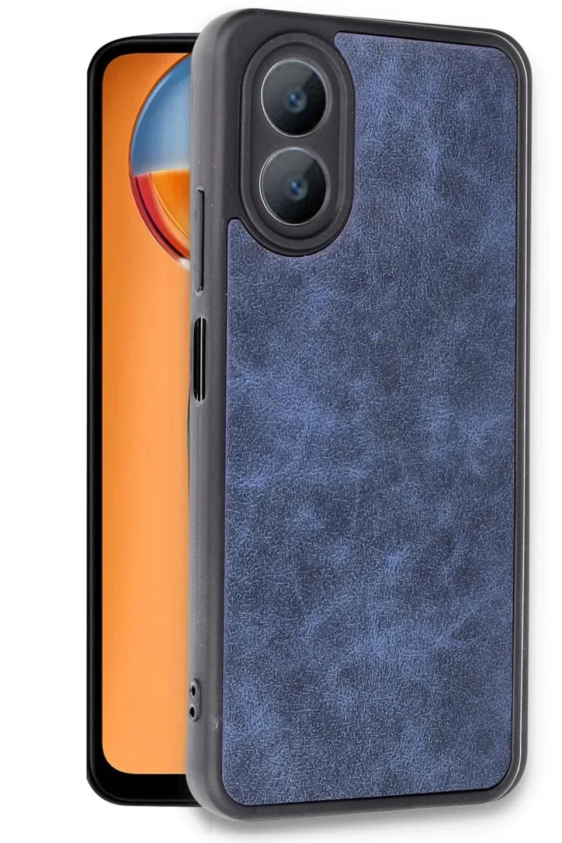 Oppo A38 Kılıf Aras Deri Kapak - Lacivert