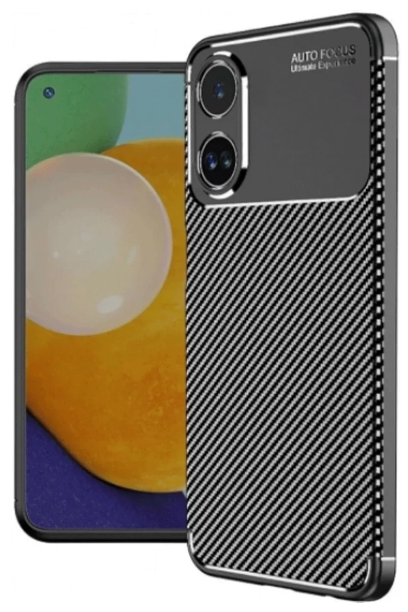 Oppo A38 Kılıf Auto Focus Karbon Kapak - Siyah Oppo A38 Kılıf Auto Focus Karbon Kapak - Siyah