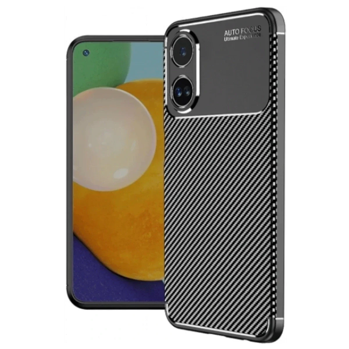 Oppo A38 Kılıf Auto Focus Karbon Kapak - Siyah Oppo A38 Kılıf Auto Focus Karbon Kapak - Siyah