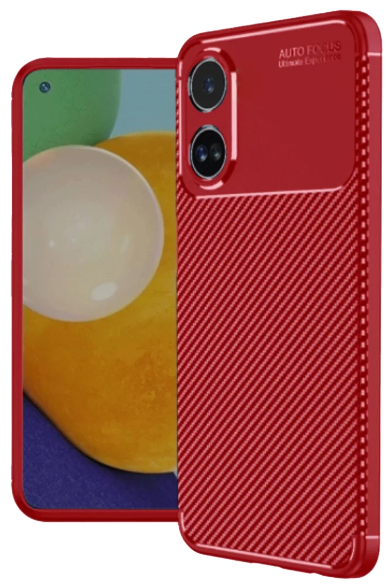 Oppo A38 Kılıf Auto Focus Karbon Kapak - Kırmızı