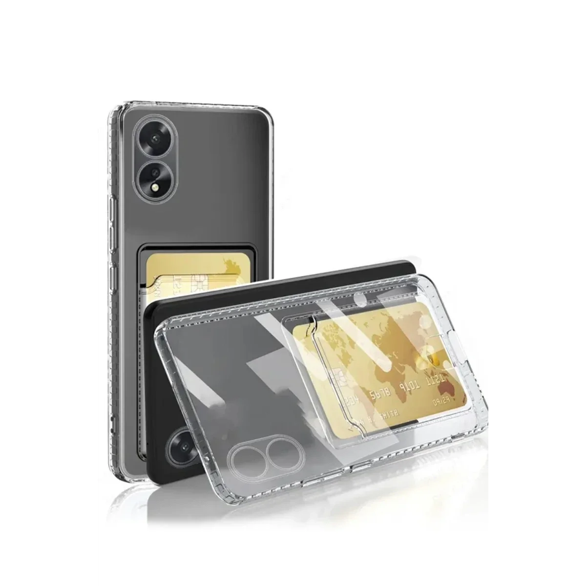 Oppo A38 Kılıf Kart Şeffaf Silikon - Şeffaf Oppo A38 Kılıf Kart Şeffaf Silikon - Şeffaf