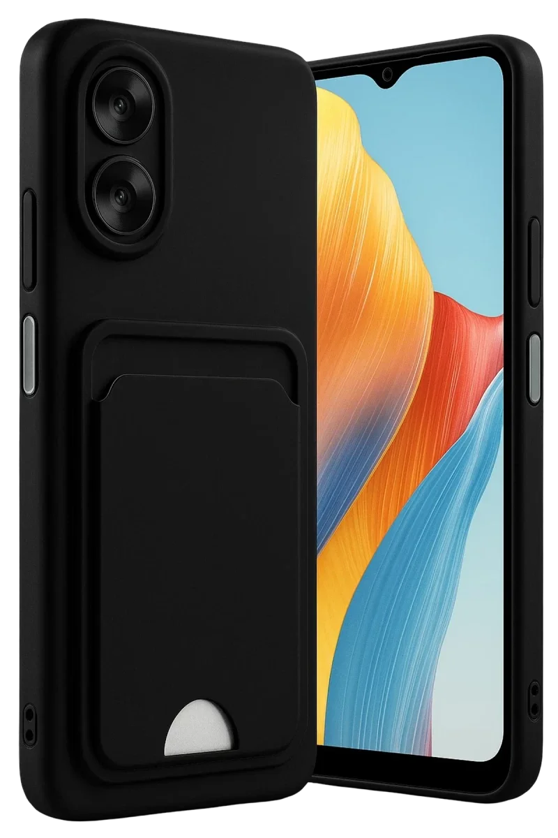 Oppo A38 Kılıf Kelvin Kartvizitli Silikon - Siyah Oppo A38 Kılıf Kelvin Kartvizitli Silikon - Siyah