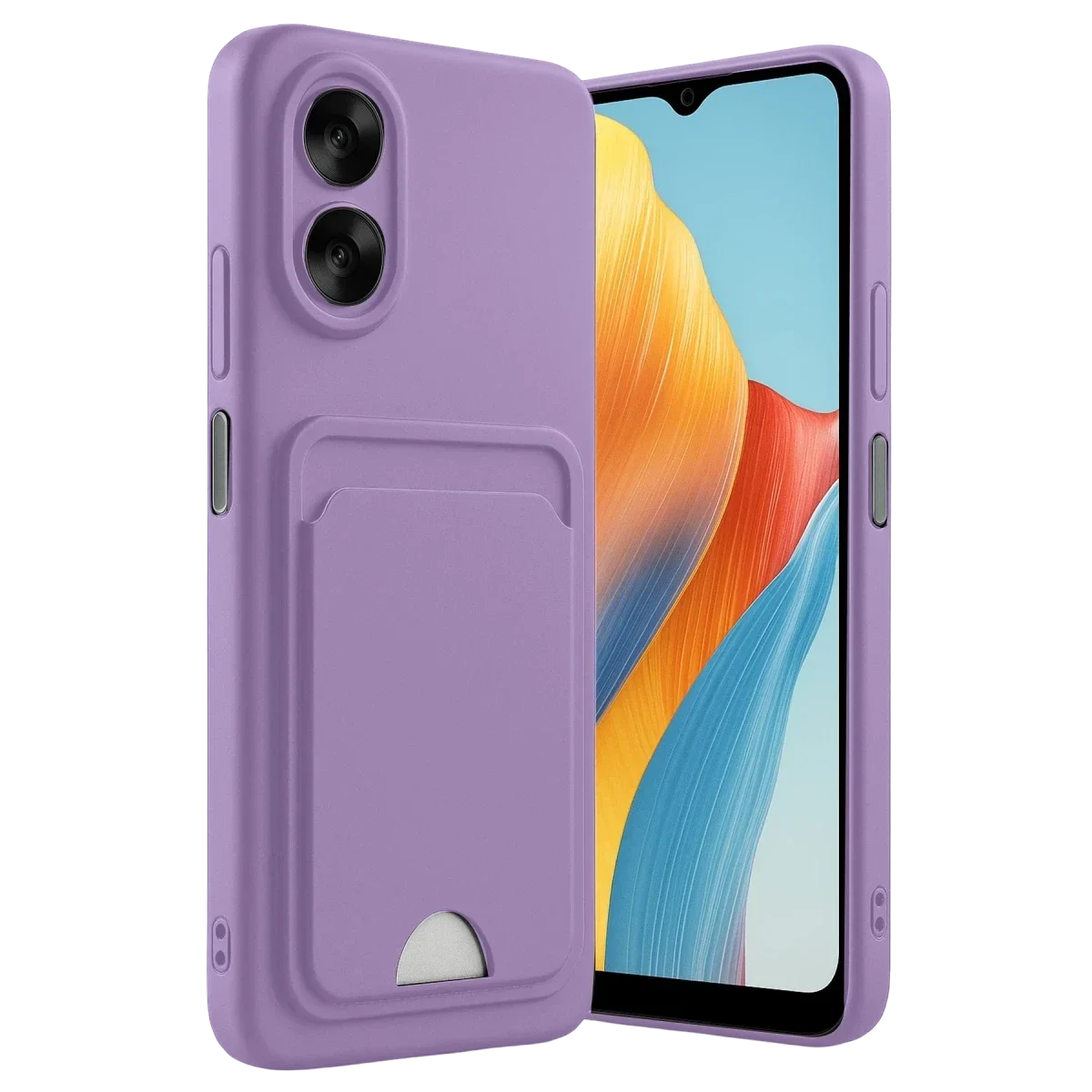 Oppo A38 Kılıf Kelvin Kartvizitli Silikon - Lila Oppo A38 Kılıf Kelvin Kartvizitli Silikon - Lila