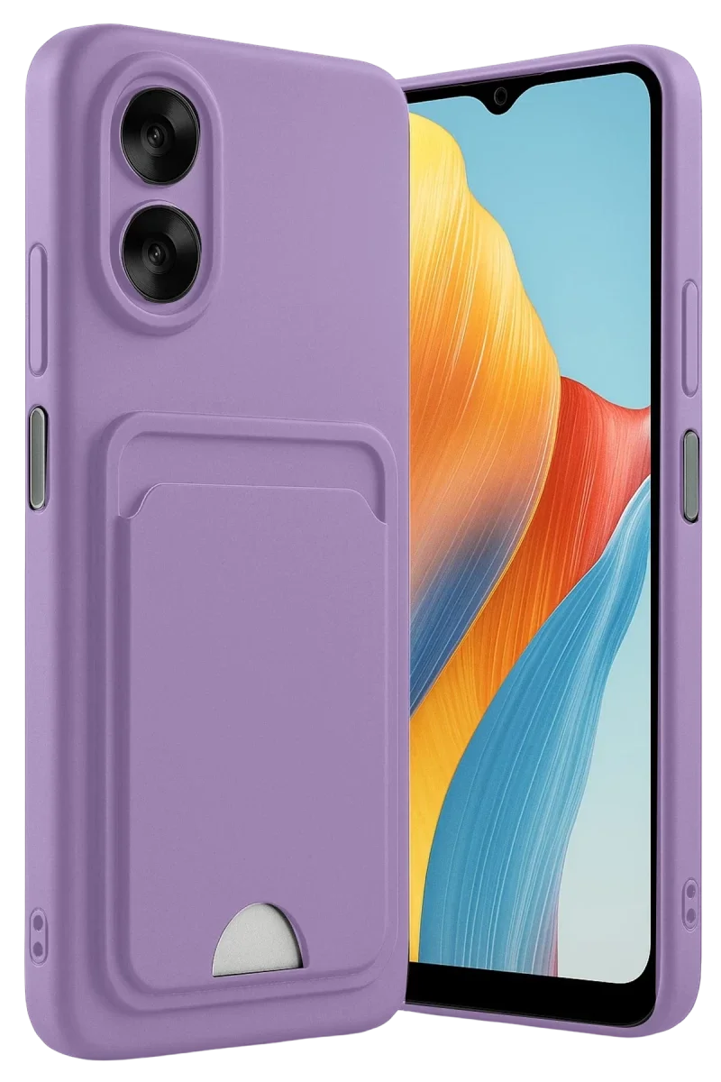 Oppo A38 Kılıf Kelvin Kartvizitli Silikon - Lila Oppo A38 Kılıf Kelvin Kartvizitli Silikon - Lila