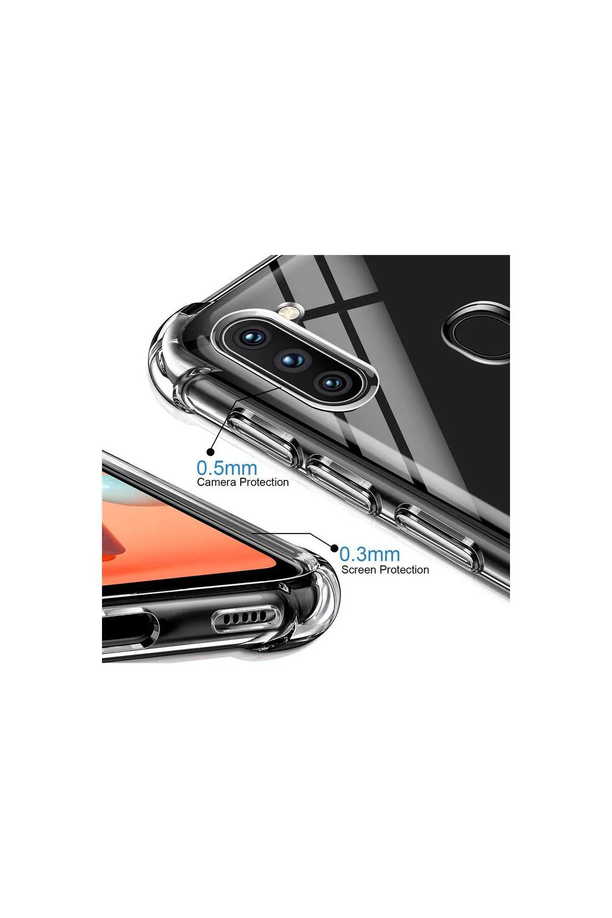 Oppo A5 2020 Askılı İpli Şeffaf Tank Kılıf
