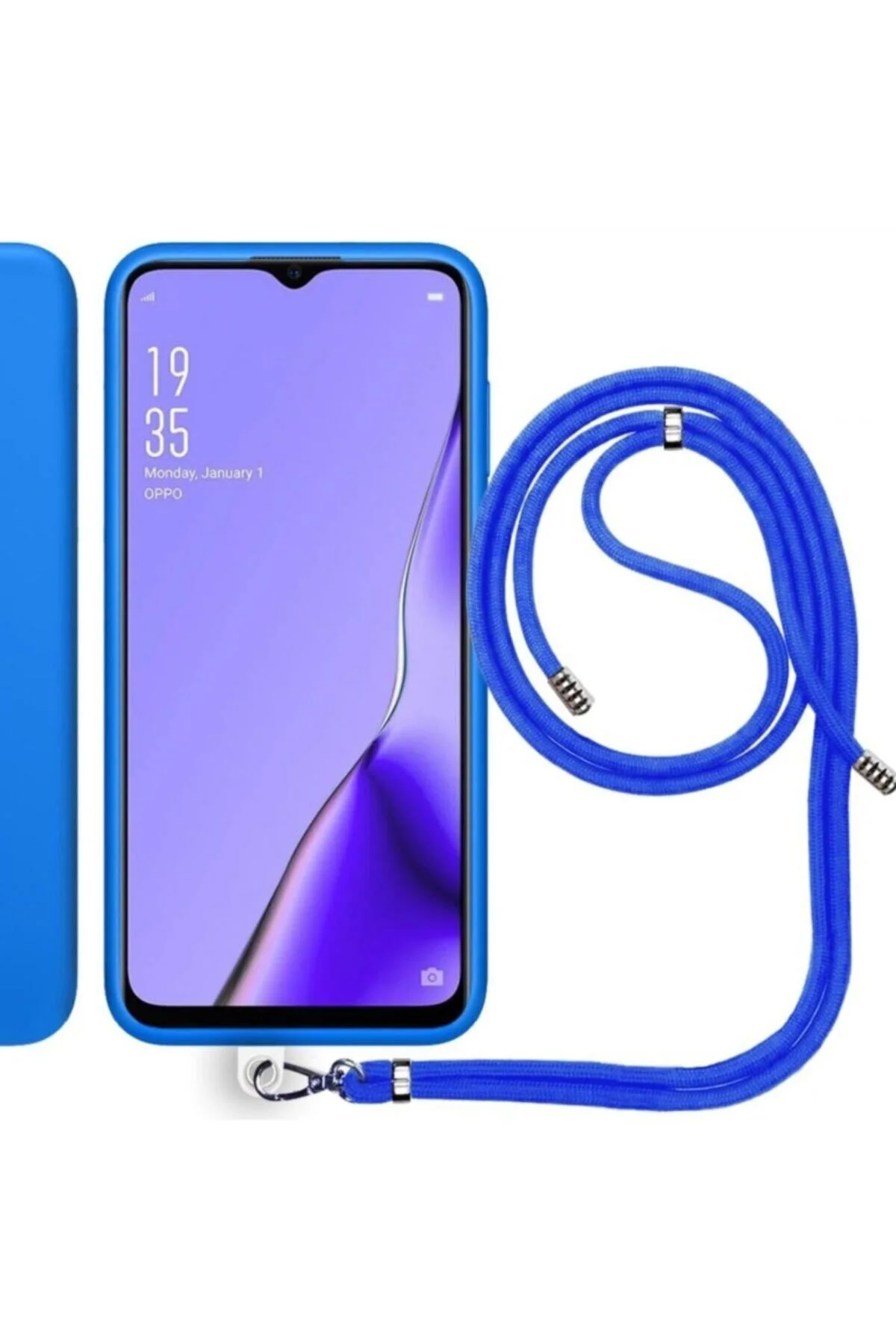 Oppo A5 2020 İp Askılı Silikon Kılıf Siyah