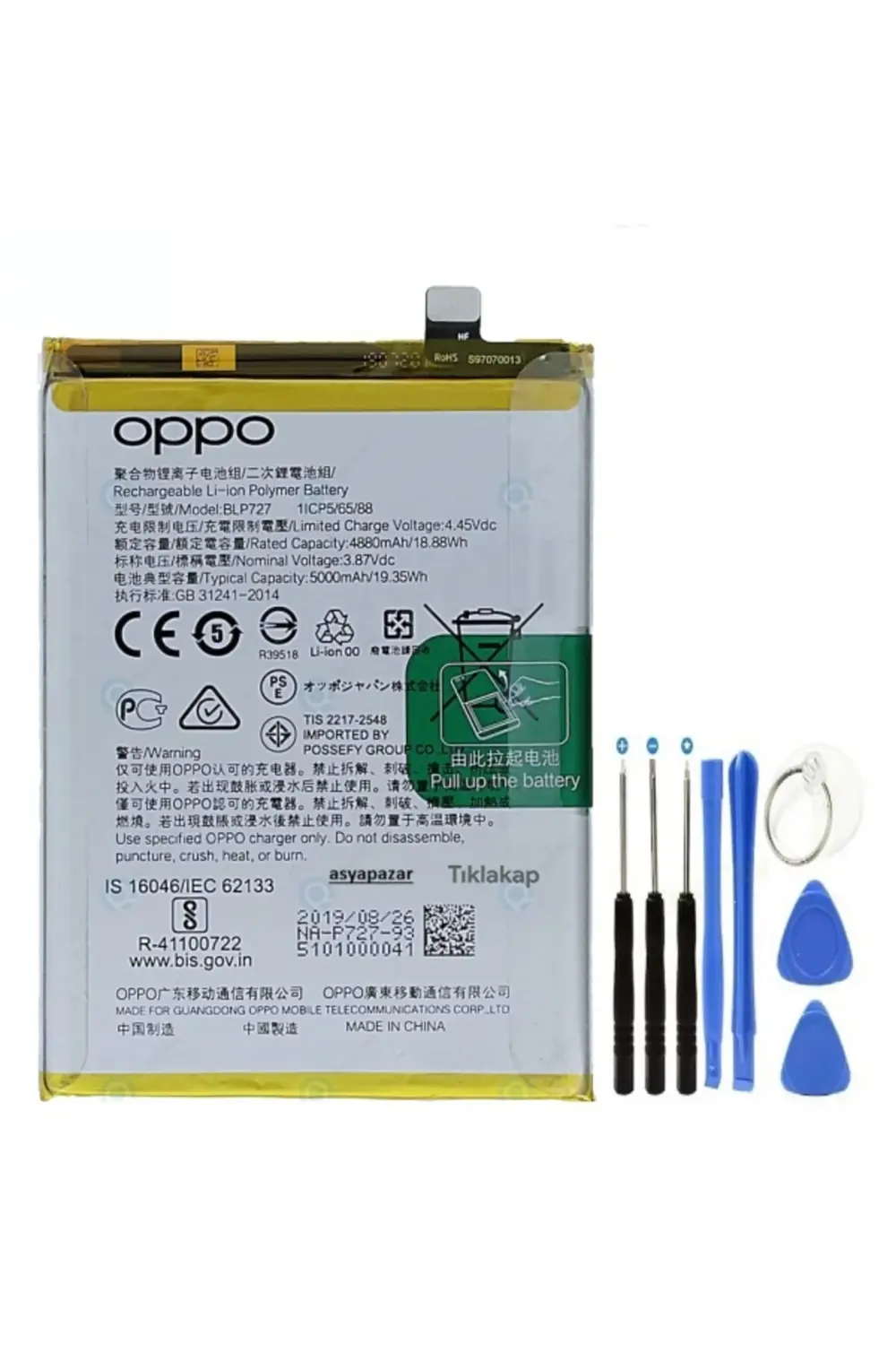 Oppo A5 2020 Pil Batarya Blp727 + Tamir Seti