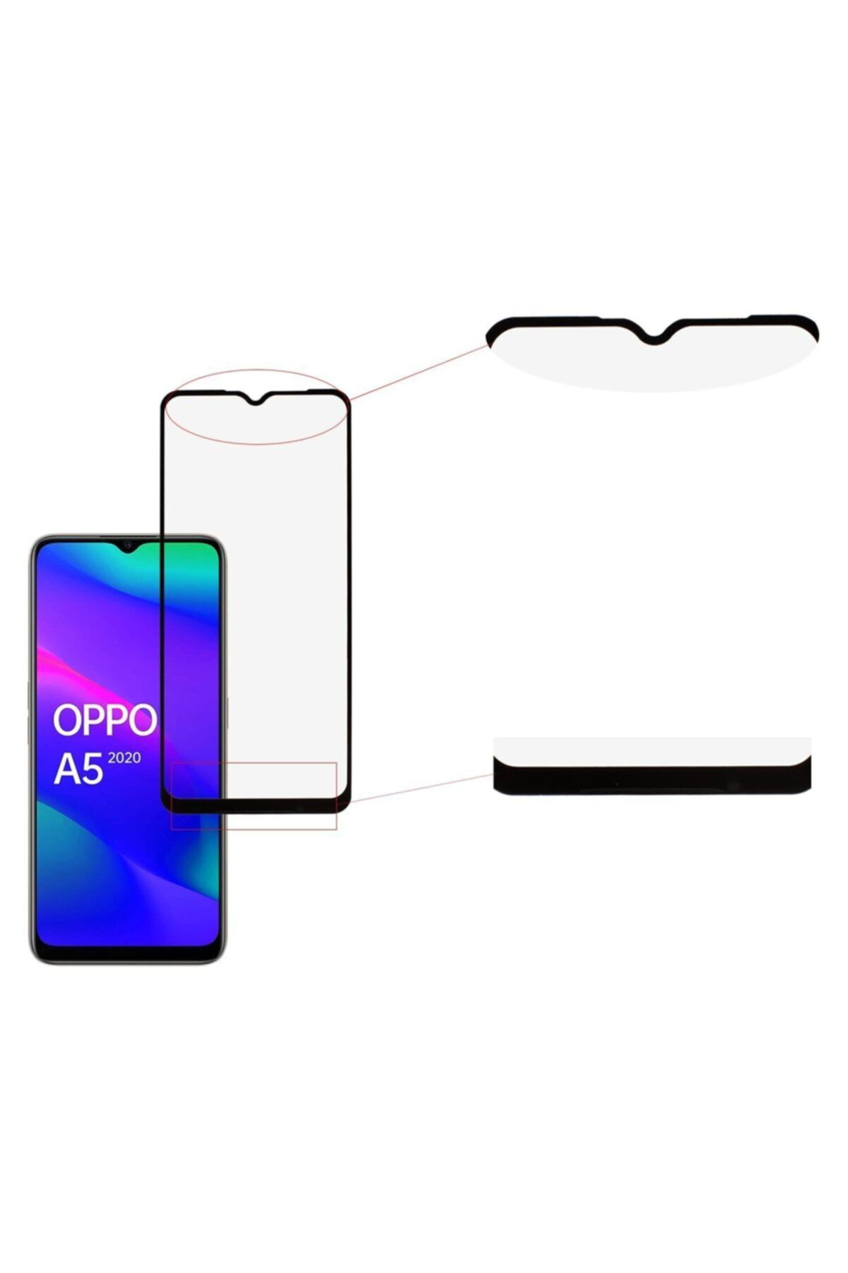 Oppo A5 2020 Siyah Seramik Nano Ekran Koruyucu Tam Kaplayan Kırıl