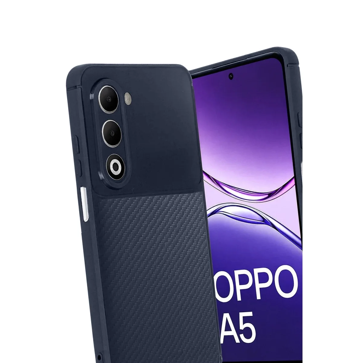 Oppo A5 4g Auto Focus Karbon Kapak - Lacivert Oppo A5 4g Auto Focus Karbon Kapak - Lacivert