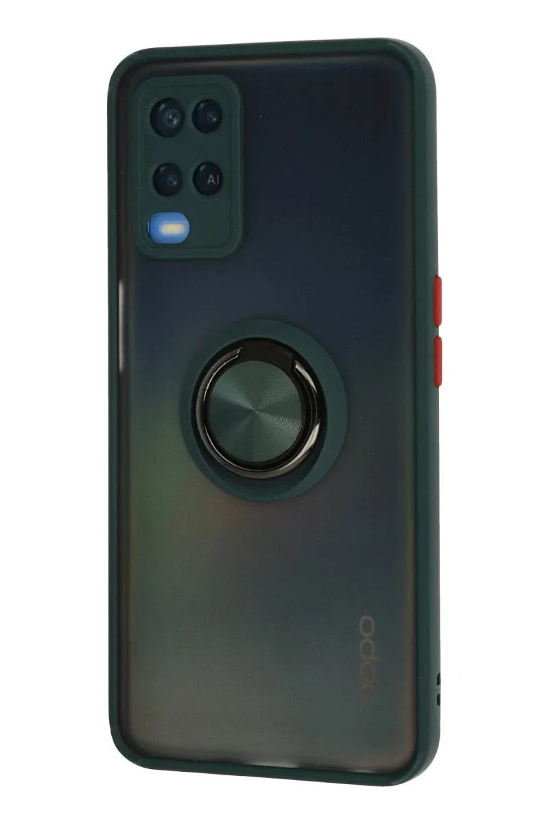 Oppo A54 4G Kılıf Montreal Yüzüklü Silikon Kapak - Yeşil Oppo A54 4G Kılıf Montreal Yüzüklü Silikon Kapak - Yeşil