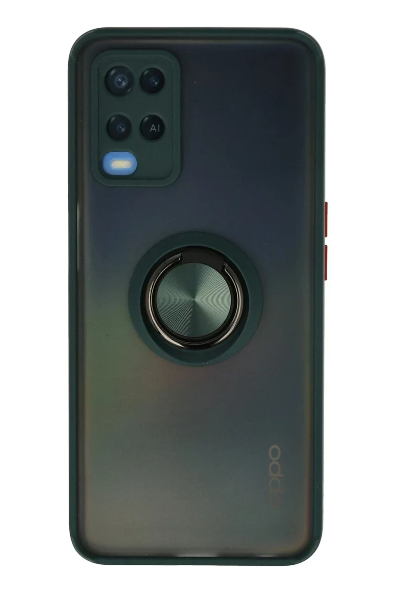 Oppo A54 4G Kılıf Montreal Yüzüklü Silikon Kapak - Yeşil Oppo A54 4G Kılıf Montreal Yüzüklü Silikon Kapak - Yeşil
