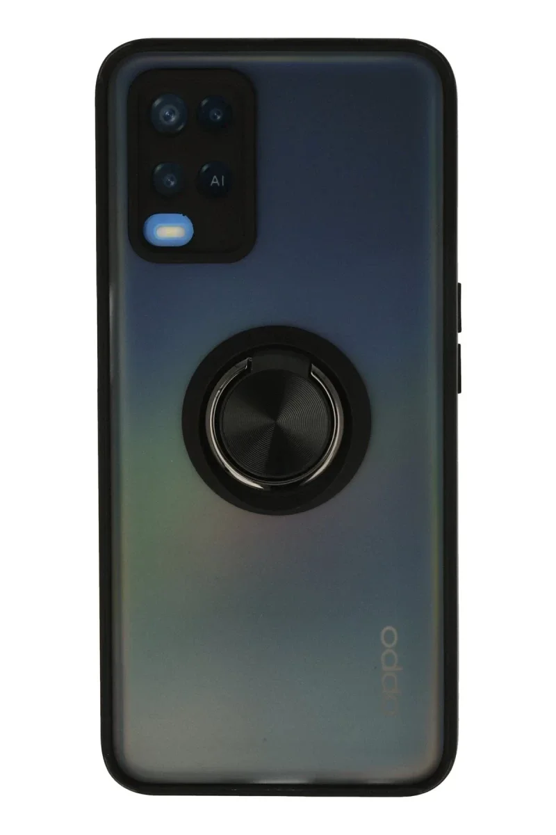 Oppo A54 4G Kılıf Montreal Yüzüklü Silikon Kapak - Siyah Oppo A54 4G Kılıf Montreal Yüzüklü Silikon Kapak - Siyah
