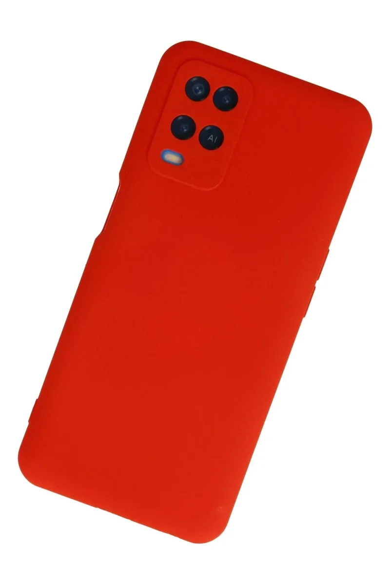 Oppo A54 4G Kılıf Nano içi Kadife Silikon - Kırmızı Oppo A54 4G Kılıf Nano içi Kadife Silikon - Kırmızı