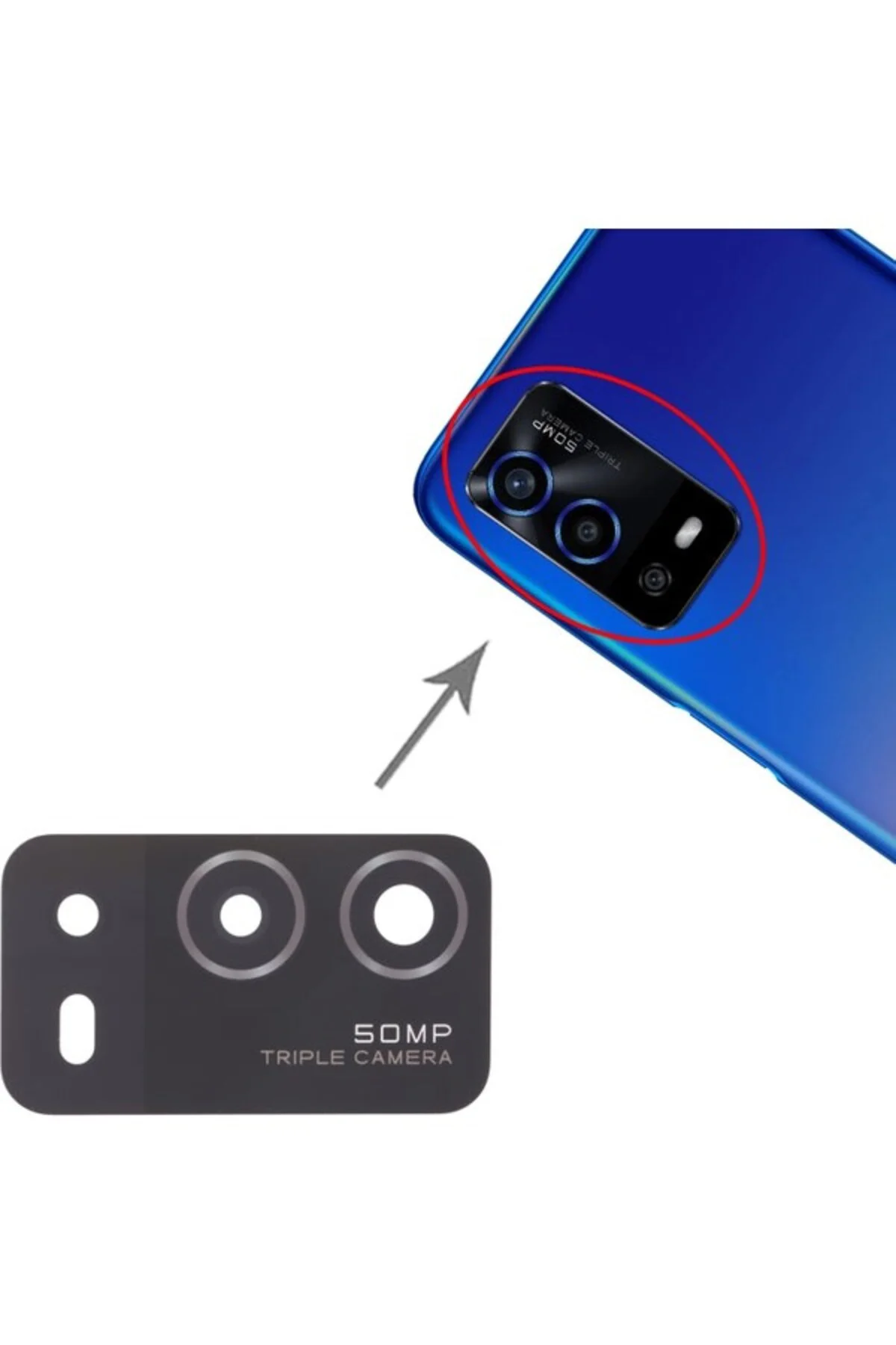 Oppo A55 4g Uyumlu Kamera Lensi Cam CPH2325