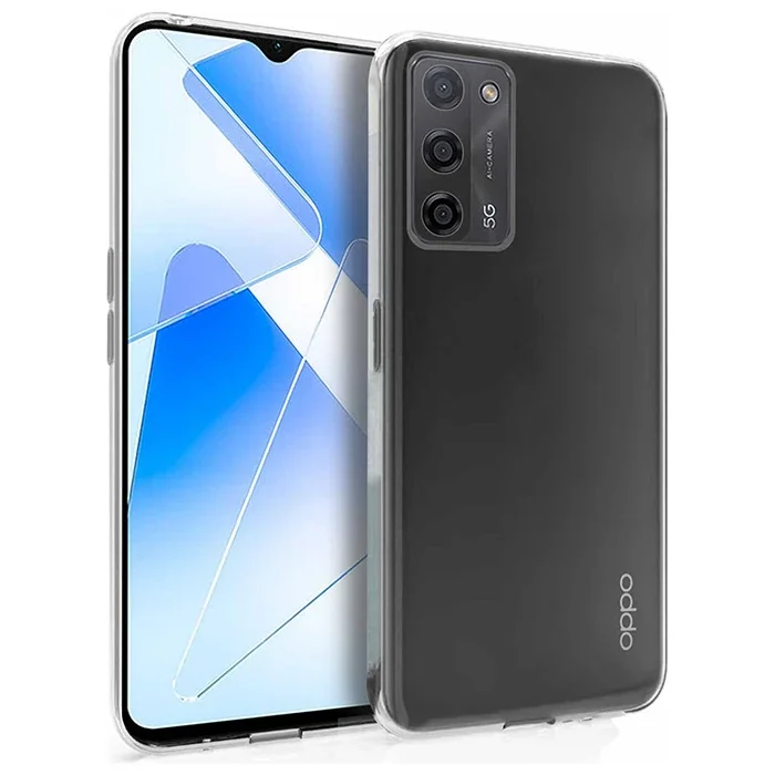 OPPO A55 5G Kılıfı - Kamera Korumalı Ultra İnce Şeffaf Silikon Koruyucu Arka Kapak
