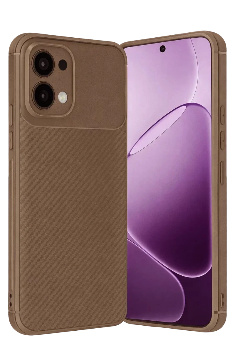 Oppo A6 Pro 4G Auto Focus Karbon Kapak - Kahverengi Oppo A6 Pro 4G Auto Focus Karbon Kapak - Kahverengi