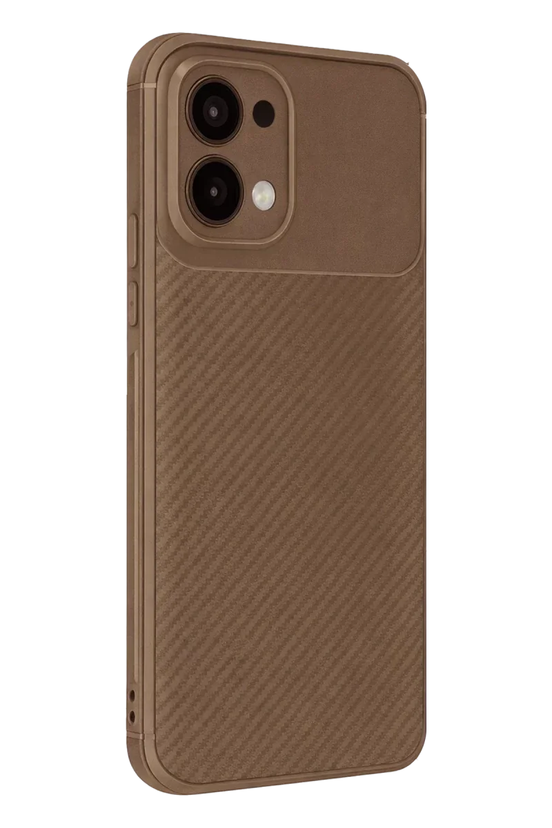 Oppo A6 Pro 4G Auto Focus Karbon Kapak - Kahverengi Oppo A6 Pro 4G Auto Focus Karbon Kapak - Kahverengi