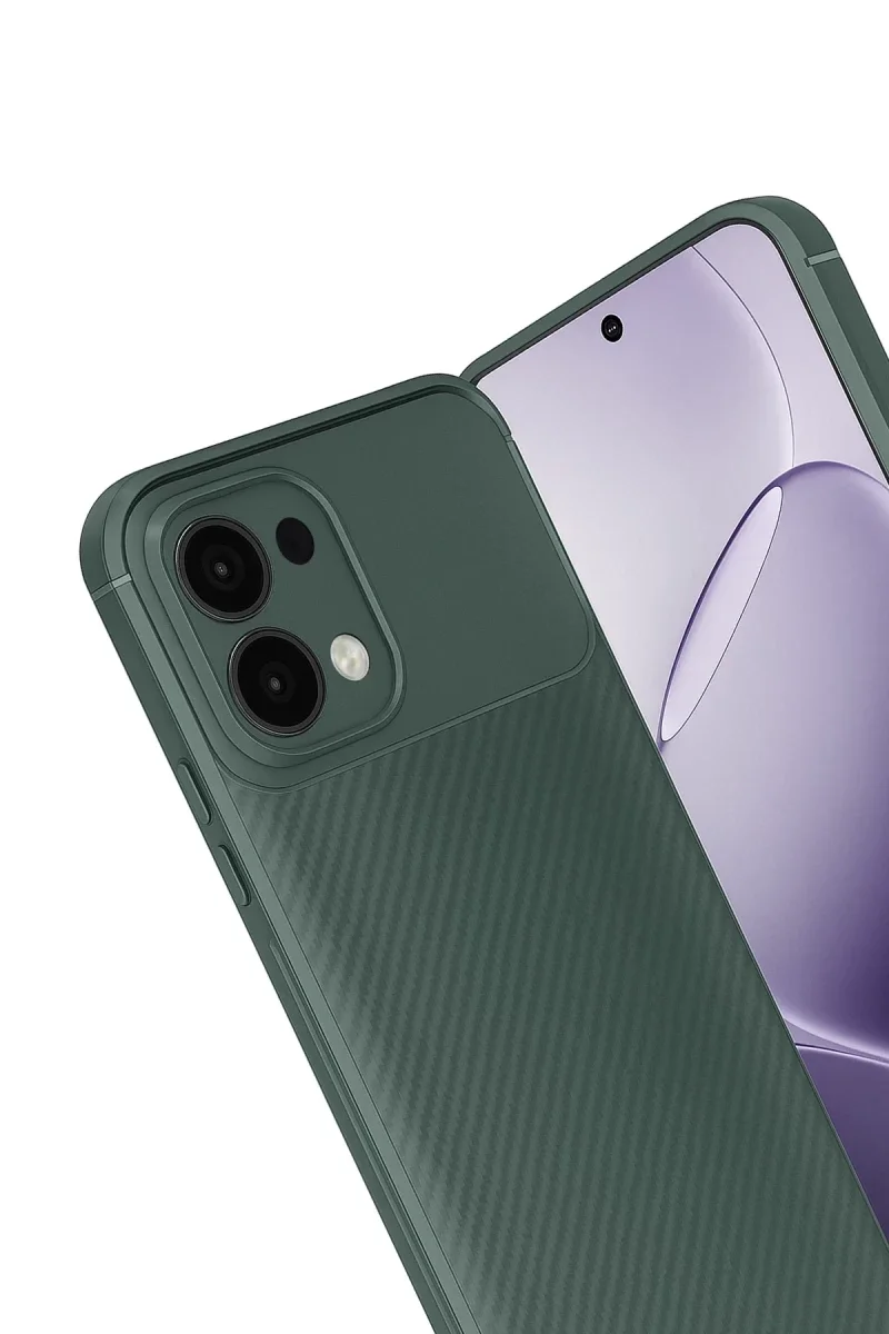 Oppo A6 Pro 4G Auto Focus Karbon Kapak - Koyu Yeşil Oppo A6 Pro 4G Auto Focus Karbon Kapak - Koyu Yeşil