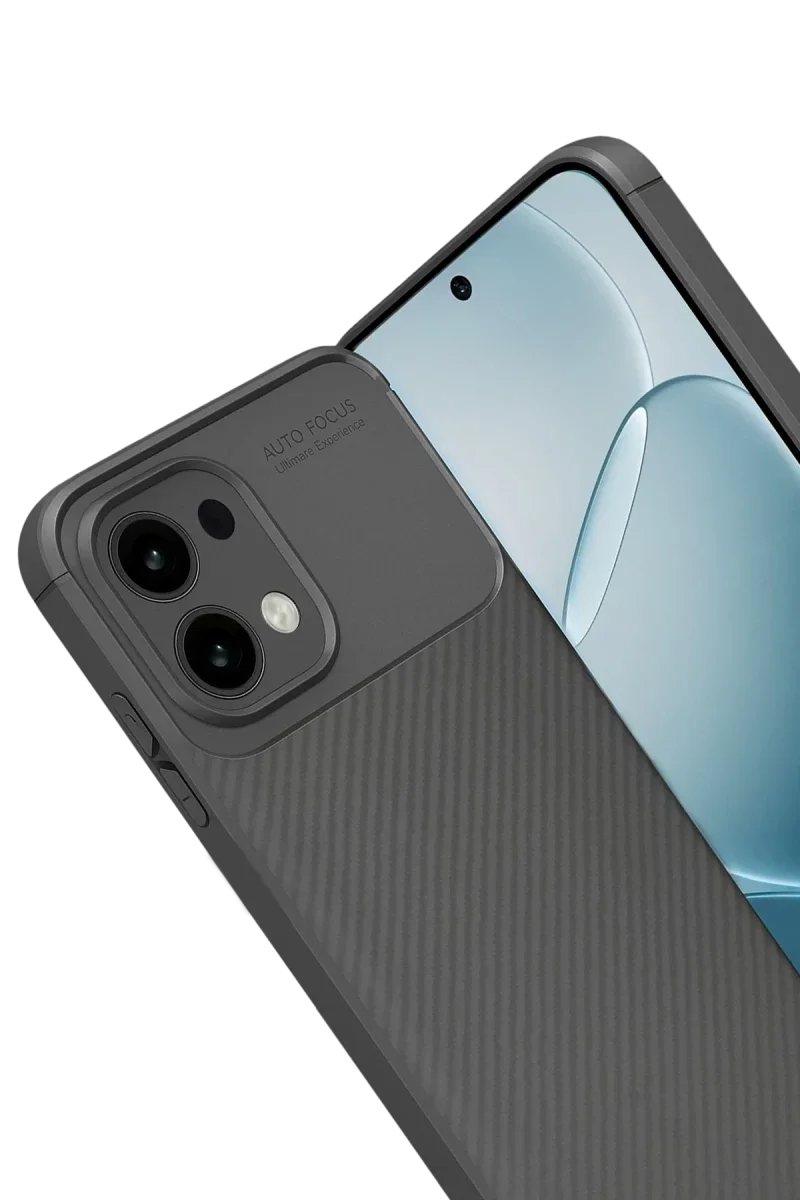 Oppo A6 Pro 4G Auto Focus Karbon Kapak - Gri Oppo A6 Pro 4G Auto Focus Karbon Kapak - Gri