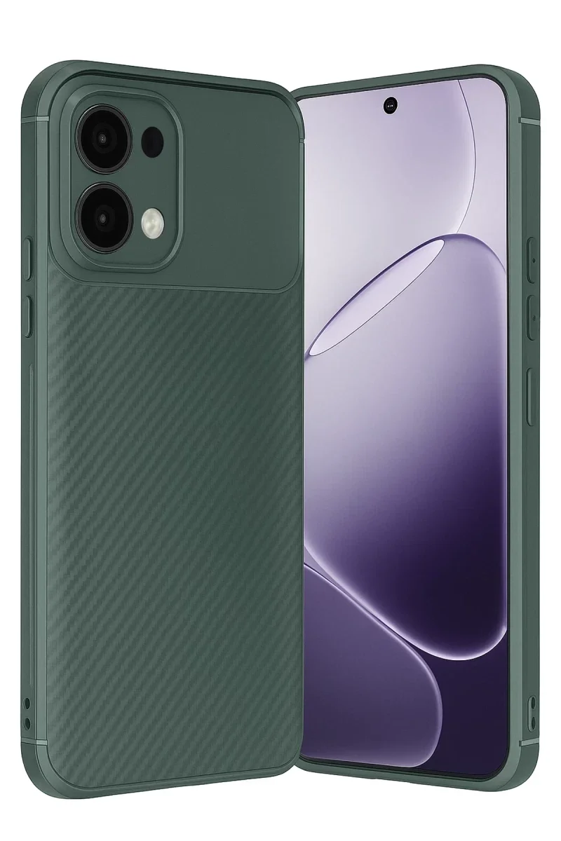Oppo A6 Pro 4G Auto Focus Karbon Kapak - Koyu Yeşil Oppo A6 Pro 4G Auto Focus Karbon Kapak - Koyu Yeşil