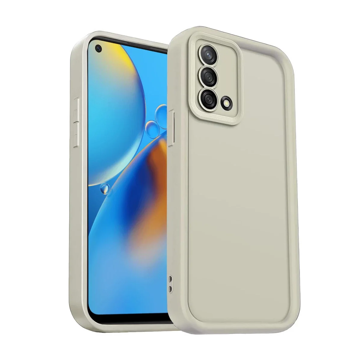 Oppo A74 4G Kılıf Viera Silikon - Krem Oppo A74 4G Kılıf Viera Silikon - Krem