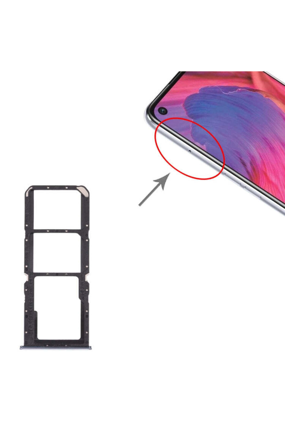 İndirimplus Oppo A74 5G Sim Kart Çekmecesi (Gümüş) Cph2197 Cph2263