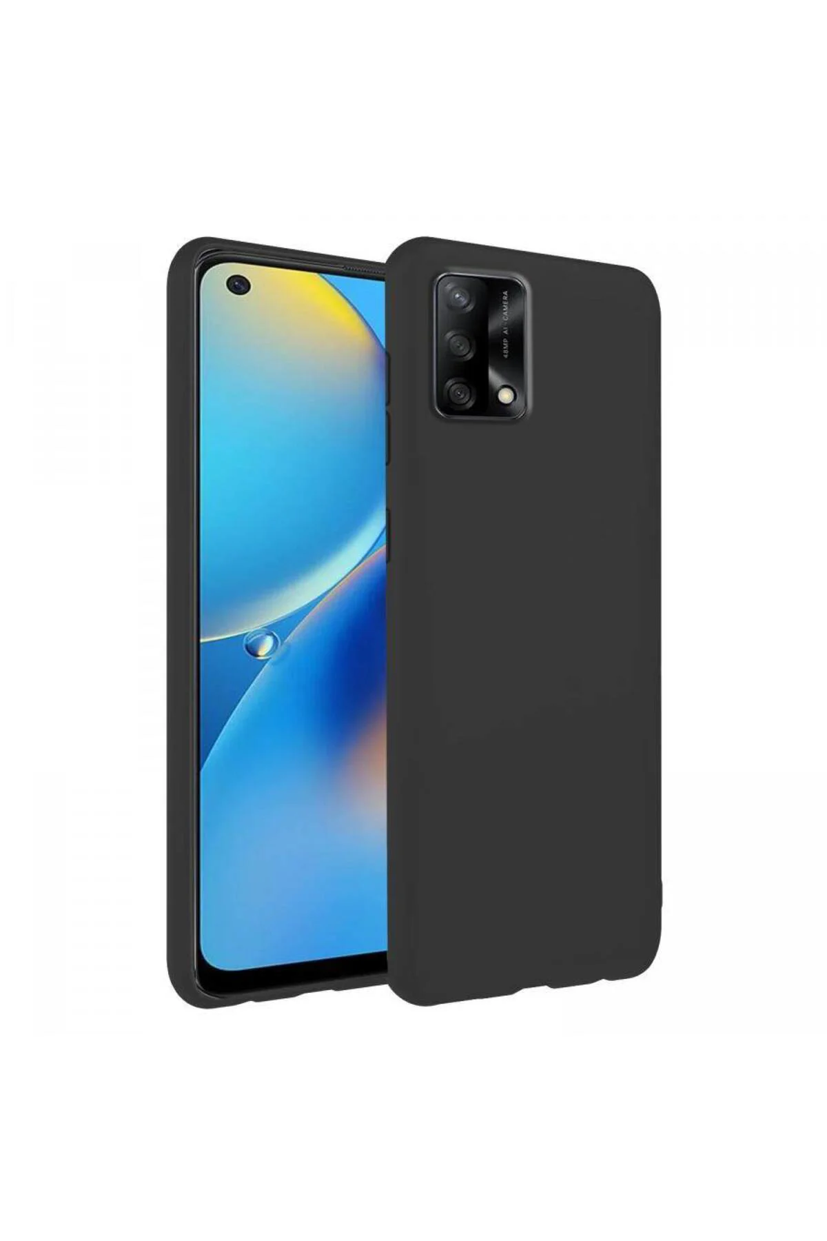 Oppo A74 İnce Mat Silikon Kılıf Siyah