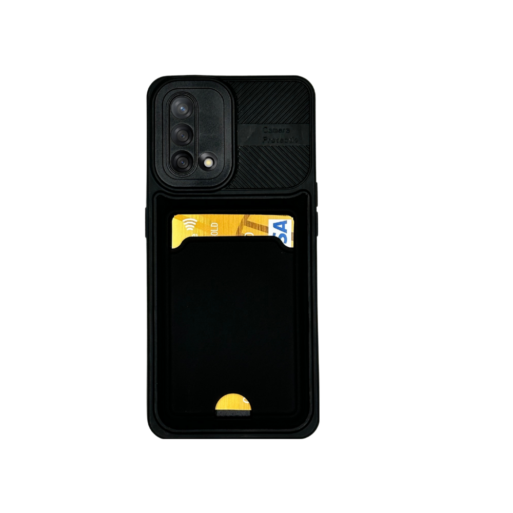 OPPO A74 KARTLIKLI SİLİKON KILIF SİYAH