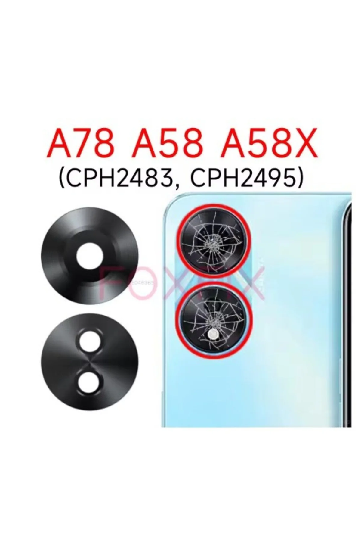 OPPO A78 A58 A58X 5G Kamera lens camı CPH2483 CPH2495 İçin Arka Arka Kamera Cam Lens Değişimi