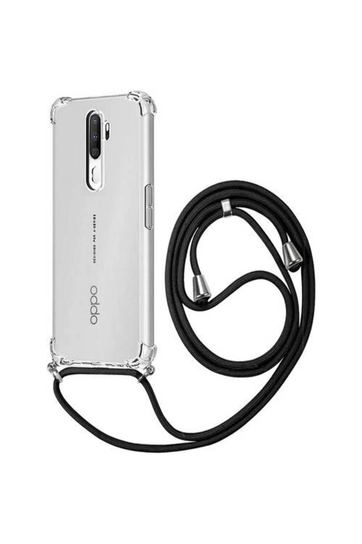 Oppo A9 2020 Askılı İpli Şeffaf Tank Kılıf