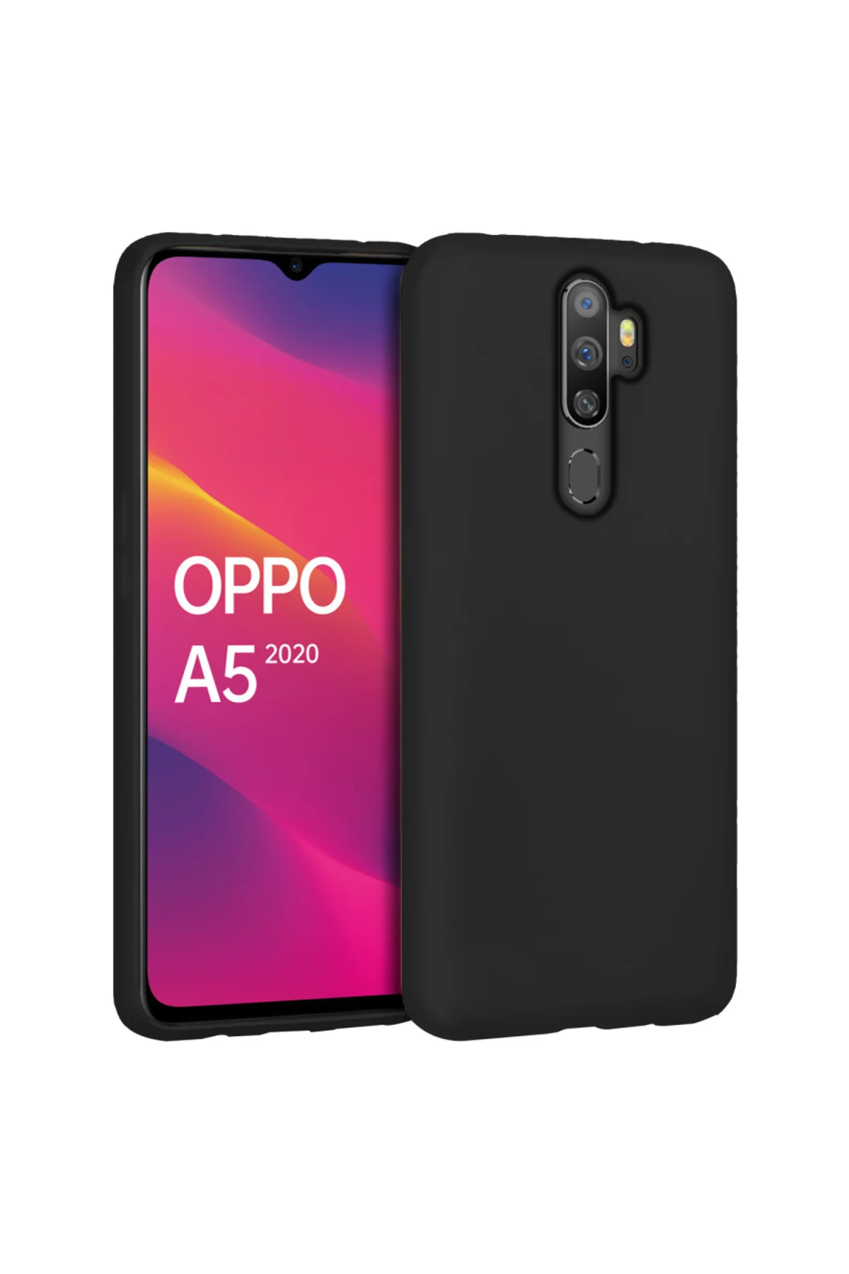 Oppo A9 2020 İnce Mat Silikon Kılıf Siyah