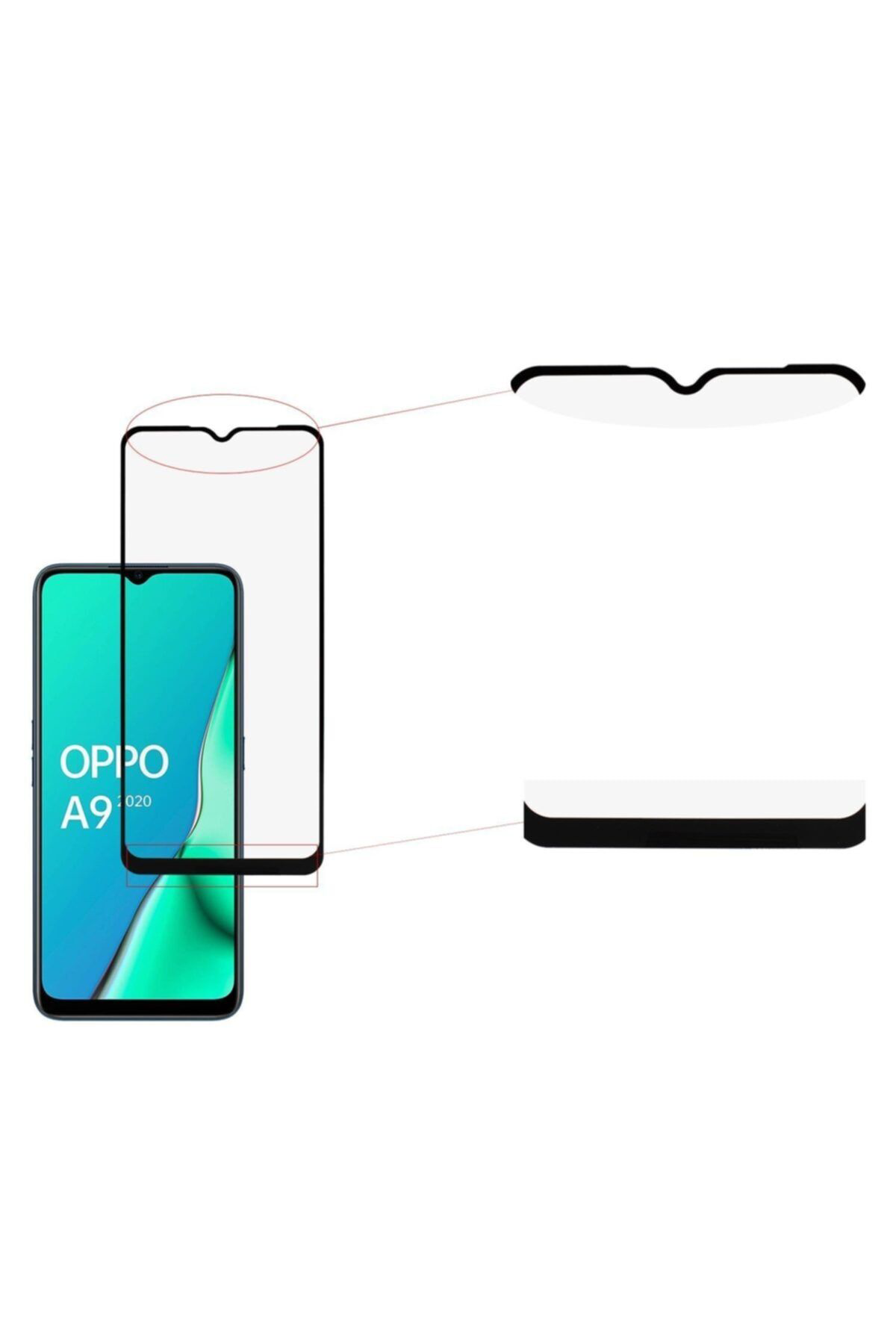 Oppo A9 2020 Siyah Seramik Nano Ekran Koruyucu Tam Kaplayan Kırıl