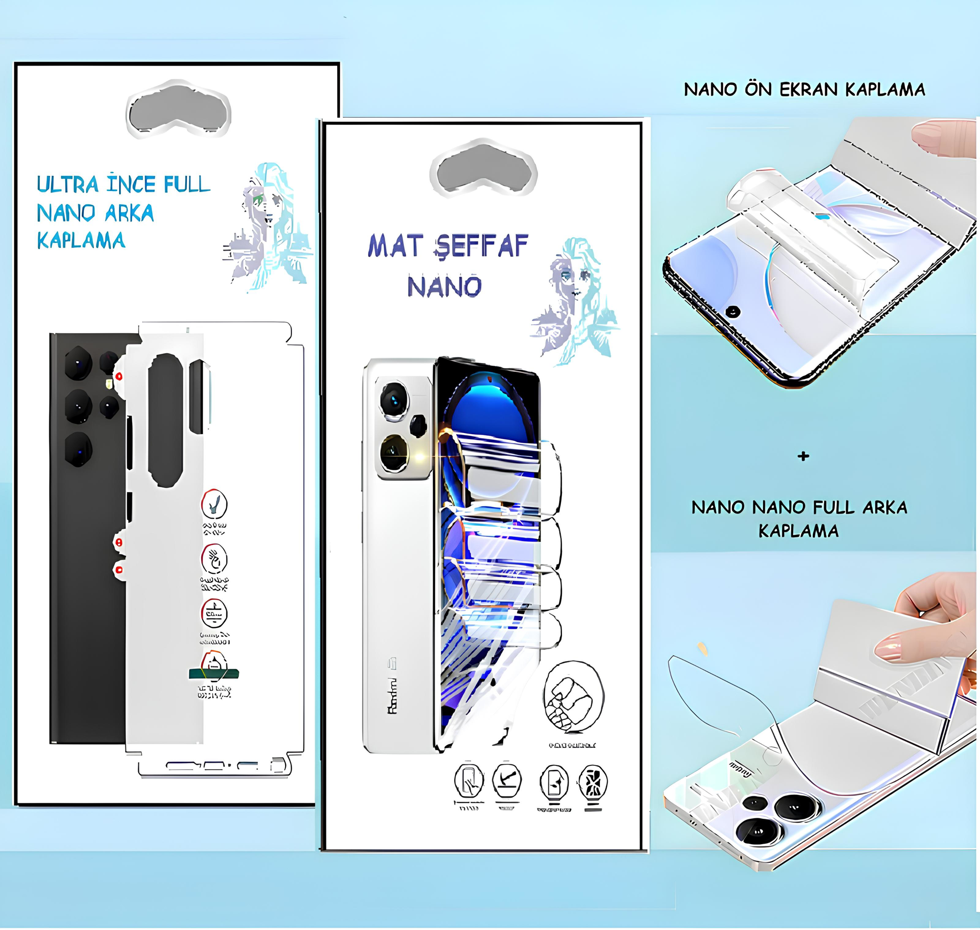 Oppo A91 - NANO Ekran Koruyucu MAT Şeffaf  + NANO Arka Kaplama SE