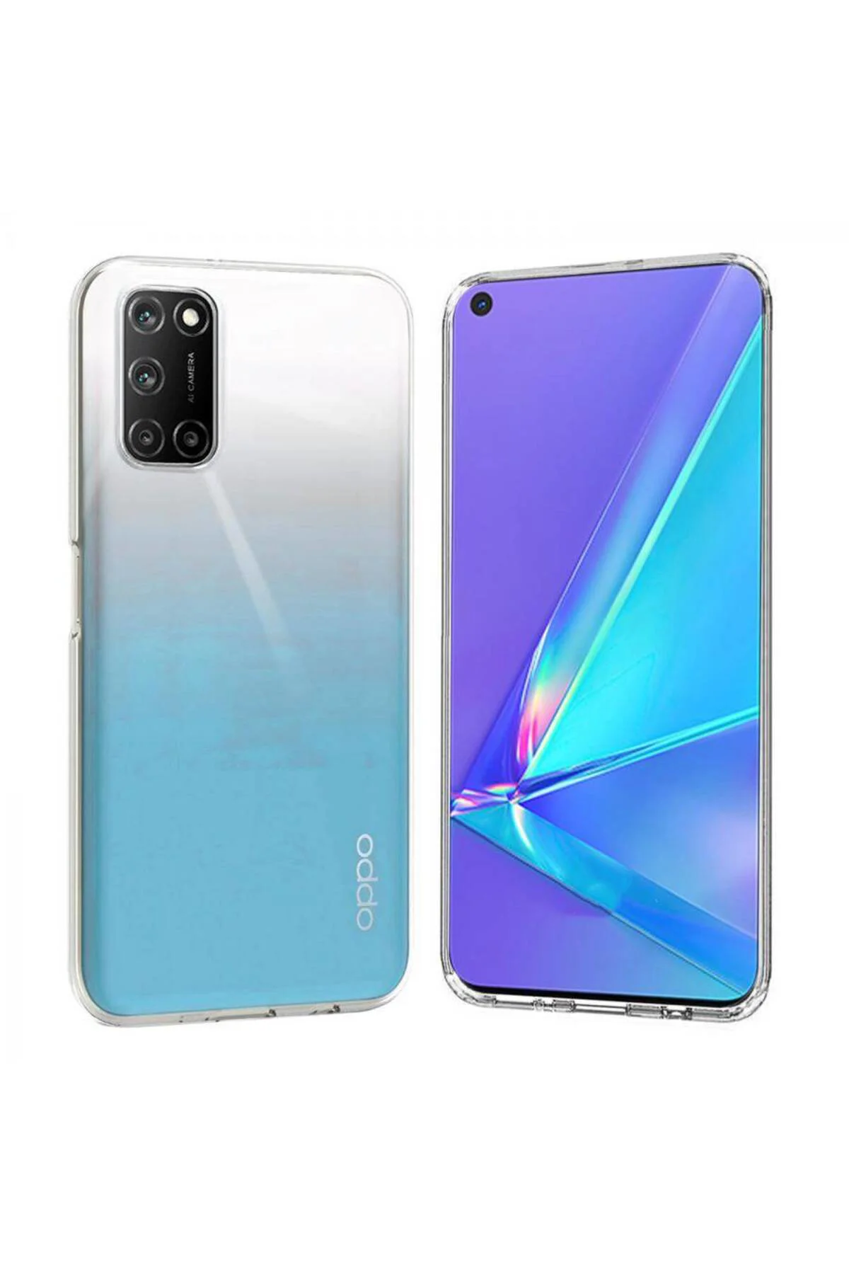 Oppo A92 2.0 MM Korumalı Silikon Kılıf Şeffaf
