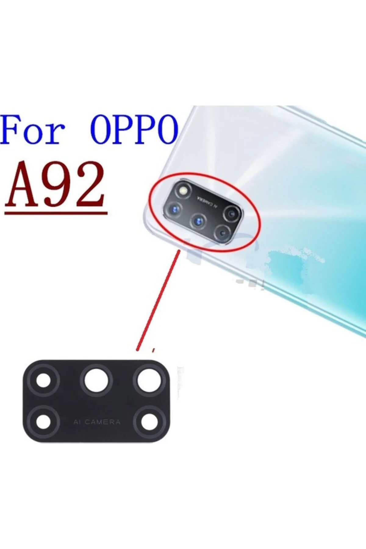 Oppo A92 Arka Kamera Camı Lens Yapışkanlı Oppo A92 Arka Kamera Camı Lens Yapışkanlı