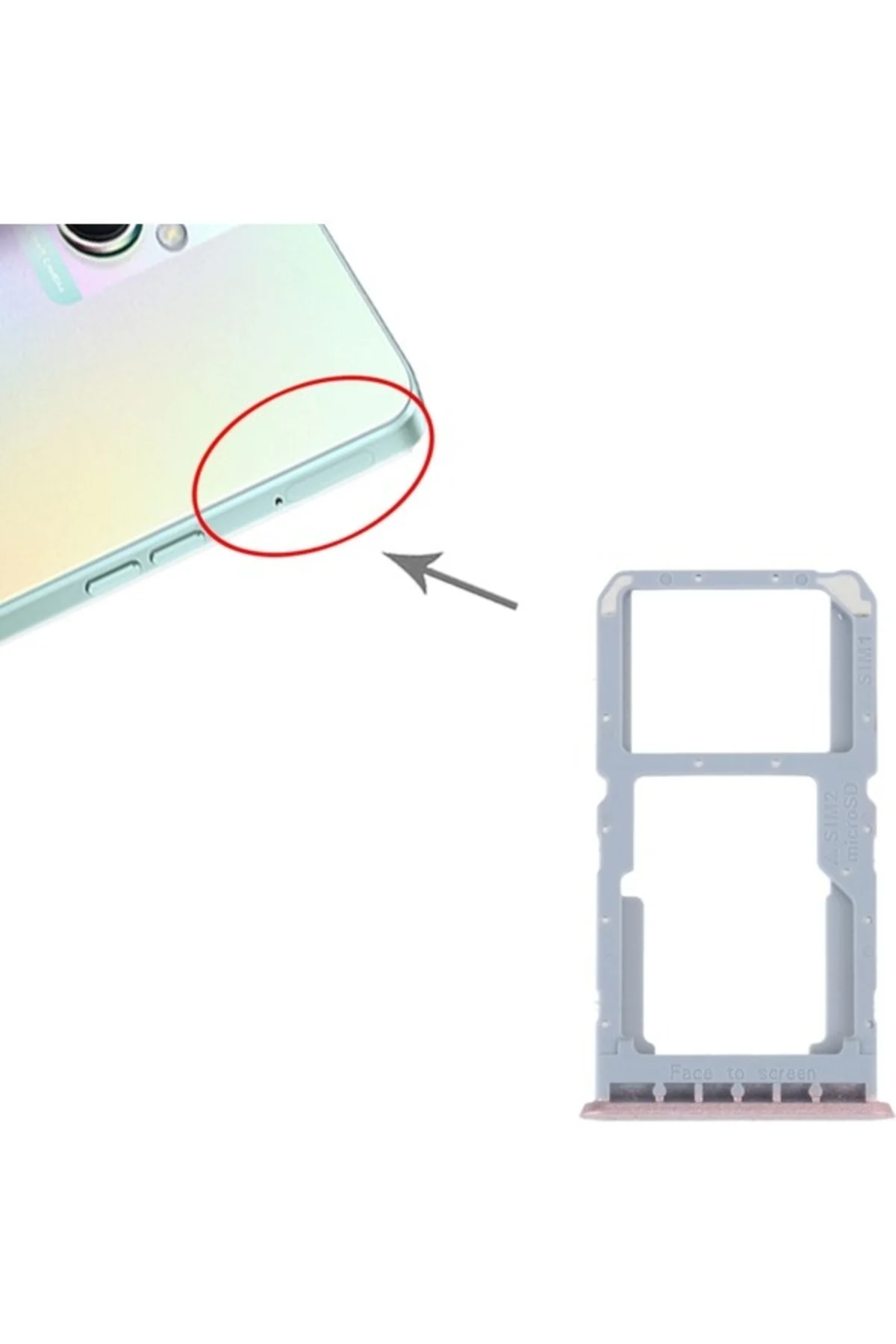 Oppo A96 Çin Sım + Sım / Mikro Sd Kart Tepsisi Için Siyah