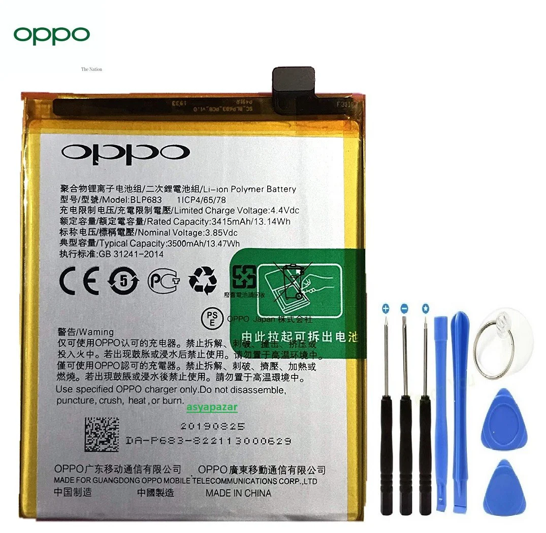 Oppo AX7 Pil Batarya BL683 + Tamir Seti Oppo AX7 Pil Batarya BL683 + Tamir Seti