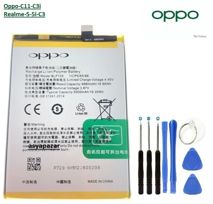 Oppo C11-C3i Pil Batarya BLP729 + Tamir Seti Oppo C11-C3i Pil Batarya BLP729 + Tamir Seti