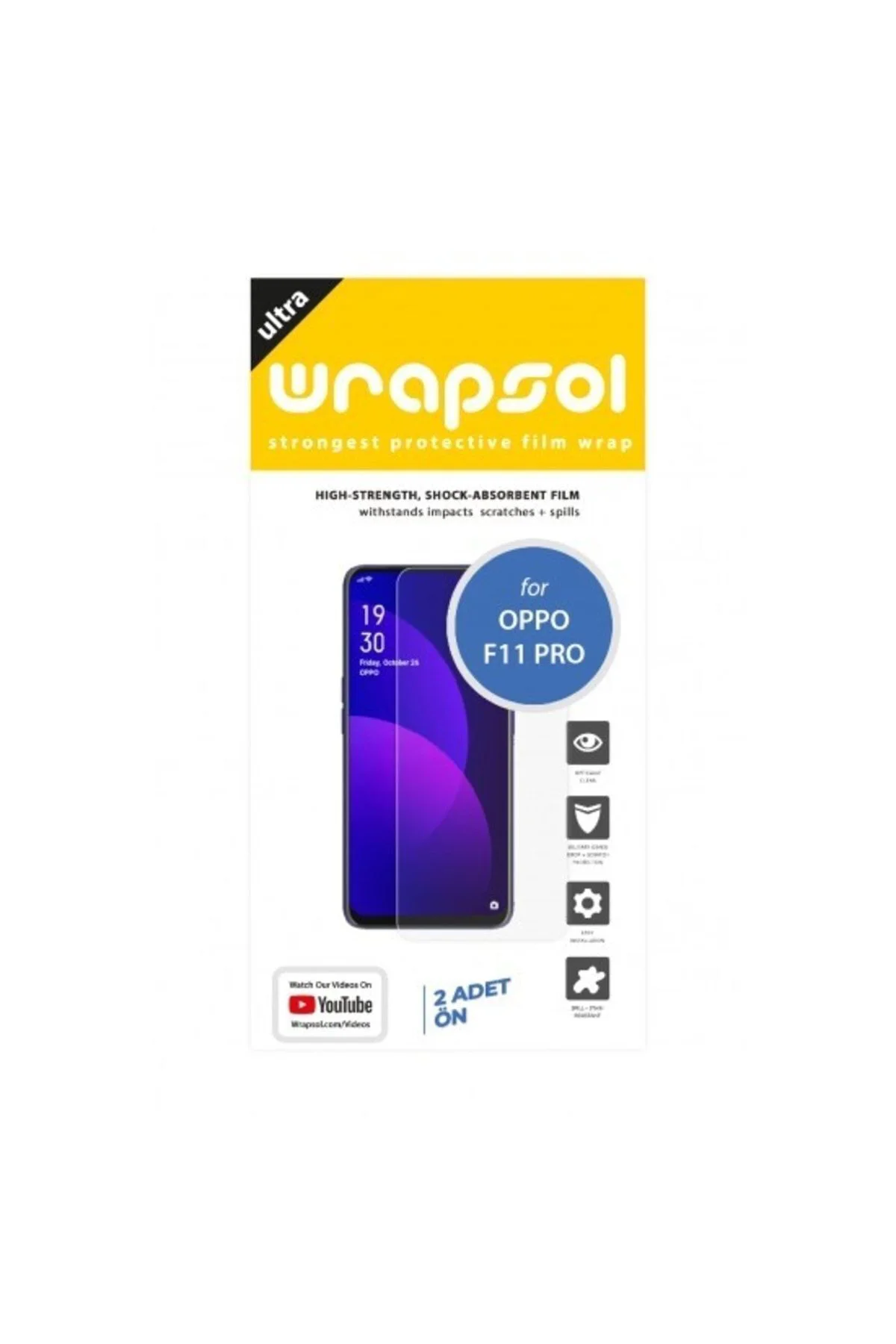 Oppo F11 Pro Ekran Koruyucu Kaplama Darbe Emici Poliüretan Film A